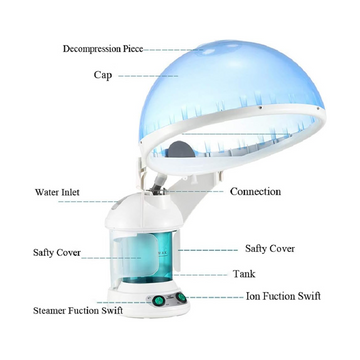2-in-1 Hair and Facial Steamer – Portable Ion Steam Device for Deep Cleansing, Skin Hydration & Hair Moisturizing Treatment